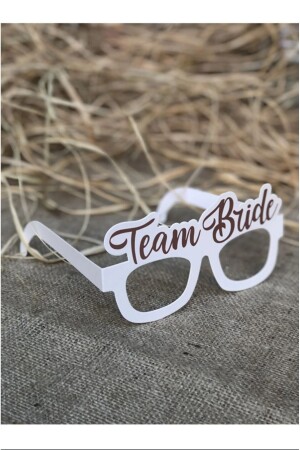 8 Adet Bride Konsepti Gözlük Rose Gold Renk Team Bride Yazılı Beyaz Bekarlığa Veda Partisi Gözlüğü - 1