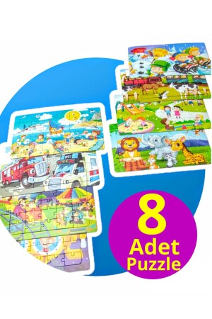 8 adet Çocuk Yapboz - Çocuk Puzzle 30 parçalı set - 1