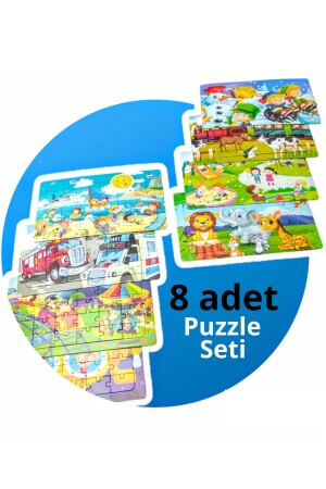 8 adet Çocuk Yapboz - Çocuk Puzzle 30 parçalı set - 3