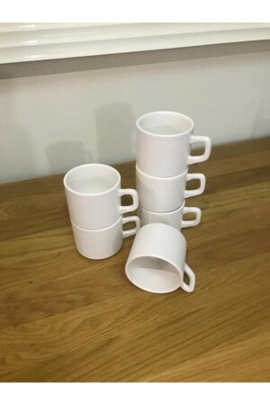 8 cm stapelbare Teetasse 6 Stück Weiß 331 - Keramika