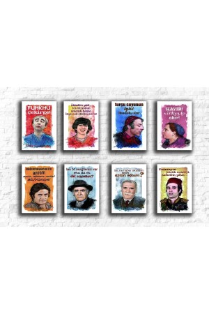 مجموعة لوحة خشبية من 8 قطع من المختلفة - Hediyeniburadabul