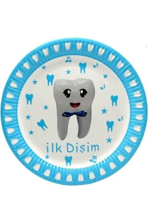 8 Kişilik Mavi Diş Buğdayı Günü Ilk Dişim Çıktı Parti Süsleri Erkek Parti Seti Süsleme Paketi PS12349191PD - 10