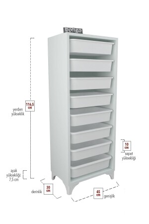 8 Körbe Schrank Mehrzweckschrank Spielzeugschrank Dora weiß bfg-spt-mtf-8 - 9