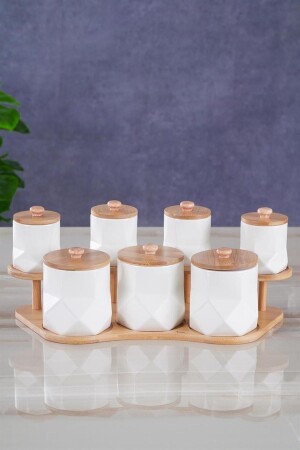 8 La Purle 8 Parça Standlı Porselen Baharat Takımı Porselen 250 - 499 ml PORJ-21-0298-4 - ACAR