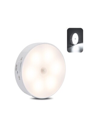 8 Ledli Beyaz Renk Hareket Sensörlü Usb Şarjlı Led Işık Lamba Dolap Içi Koridor Type-c - 1