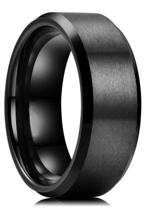 8 mm eckiges, flaches Modell, Unisex, Damen, Herren, Stahl-Ehering-Ring Cl31 - 1