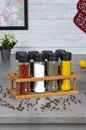 مجموعة من العطور من 8 قطع MNZ-Rena، مجموعة من العطور من 8 قطع مع منصة خشبية EtkaDizayn0023 - Genel Markalar