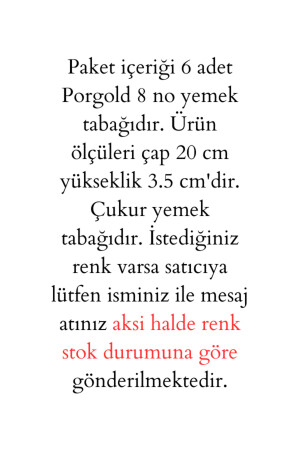 8 No Yemek Tabağı 6 Adet Çiçek Desenli Çukur Tabak Kenarları Dalgalı Arcopal Yemek Tabağı - 4