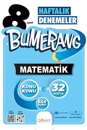8. Sınıf Bumerang 32 Haftalık Matematik Denemeleri - Ramazan Akkuş - Günay Yayınları - 9786257150583 - 1