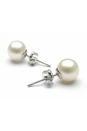 منز 8 مم، أصلية ملاركا لؤلؤة الفضة الأقراط هدية للمحب SM0000004540 - Aşina Gümüş