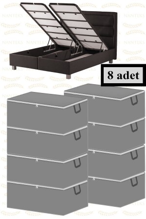 8 Stück Aufbewahrungstasche für den Unterbau eines Schlafsofas, 60 x 40 x 22 cm (ANTHRAZIT) - 1