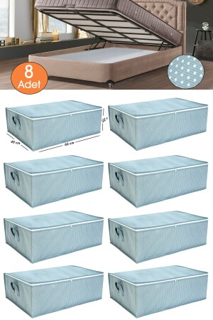 8 Stück mit Tupfenmuster – Sofa-Bett-Sockeltyp, Aufbewahrung, Aufbewahrung, Aufbewahrung, Aufbewahrung, Aufbewahrung, Aufbewahrungstasche, 64 x 45 x 22 cm, Blau - 1