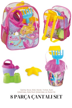 8-teiliges Barbie-Beach-Meer-Sand-Eimer-Set mit Rucksack, Barbie-Lizenzspielzeug 03500 - 4