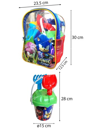 8-teiliges Eimer-Set Sonic Prime Beach Sea Sand Bucket mit Rucksack, lizenziertes Spielzeug 03501 TOXADEDECKOVA - 2