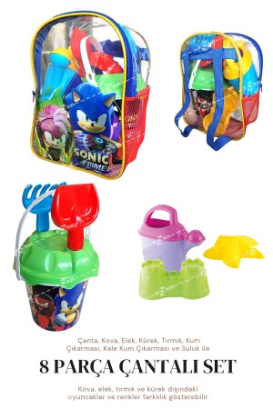 8-teiliges Eimer-Set Sonic Prime Beach Sea Sand Bucket mit Rucksack, lizenziertes Spielzeug 03501 TOXADEDECKOVA - 3