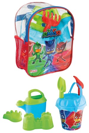 8-teiliges Pj Masks Strand Meer Sand Eimer Eimer Set mit Rucksack Pijamaskeliler Lizenziertes Spielzeug 03502 TOXADEDECKOVA - 1