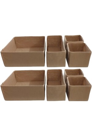 8-teiliges Schubladen-Organizer-Set in Beige – Mehrzweck-Schrankbox-Set BalkanRoomCidbej8 - 2