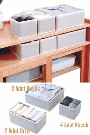 8-teiliges Schubladen-Organizer-Set in Grau - 9