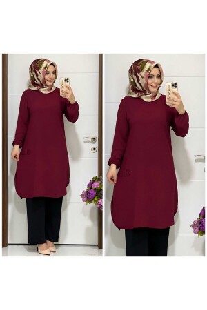 8000 K35 Weinrotes Hosen-Tunika-Set - 1