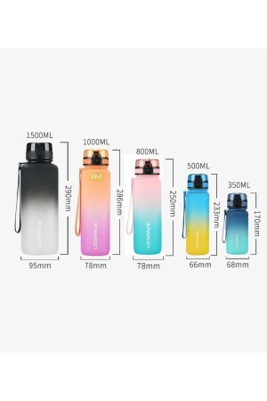 800ml Büyük Boy Soft Touch Çift Renk Motivasyon Tritan Su Matarası SM-3053-C4 - 5