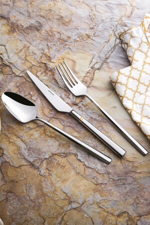 منز-برمية بينتا الذهب 84 قطعة قناصة كعكة الفوكة السكين مجموعة 12 شخصية فخمة مربع 600. 02. 01. 0207 - Emsan