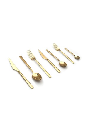 84-teiliges Löwe-Gold-Gabel-Löffel-Messer-Set. 84-teiliges Löwe-Gold - 6