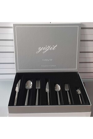 84-teiliges Mitgift- und Geschenklöffel-Gabel-Messer-Set aus smaragdgrünem Edelstahl für 12 Personen A24045 - 5