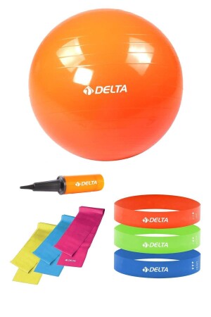 85 cm Pilates-Ball, 3-Pilates-Band, 3-teiliges Squat-Band, Widerstandsband, Aufblaspumpen-Set - 1