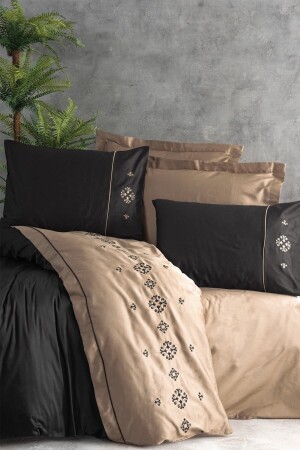 مـنـز-مـغلفة سـاتين مزدوجة غطاء غطاء إليسا براون 8680108068595 - Cotton Box