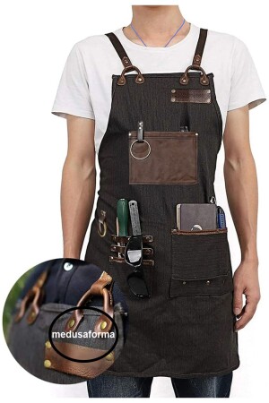 ميني زيد - كراس شريط مطبخ فرون كبير الطهاة مطبخ مقهى طباخ فني طباخ صياغة الشعر باريستا فرون - أسود 8890 - medusaforma