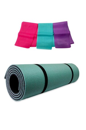 8mm Haki Pilates Minderi & Yoga Mat Çift Taraflı Plates Egzersiz Direnç Lastiği - 1