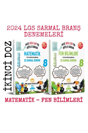8.sınıf MATEMATİK + FEN BİLİMLERİ '2'li SARMAL BRANŞ DENEME Seti İKİNCİ DOZ (2024 LGS) - 1