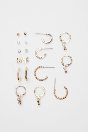 مجموعة من 9 أقراط زفافير و حلقة أذن 00041405 - Stradivarius