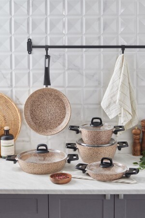 م.ن.ز-بيو غرانيت خشبي 9 قطع طباخات مجموعة 153. 03. 08. 3535 - Karaca