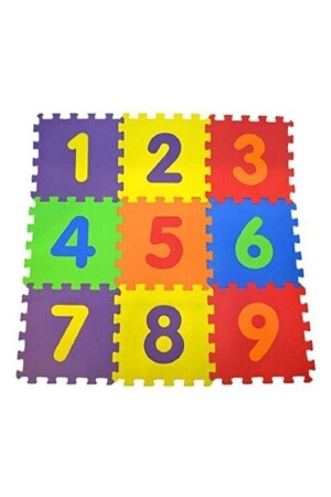 9 Parça Büyük Boy Rakamlı Sayılı Sünger Yapılı Oyun Karosu Yer Matı Puzzle Yapboz 8681771900700-sayı - 2