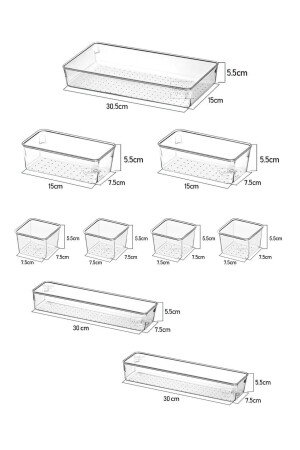 9-teiliger modularer Aufbewahrungsbehälter mit transparentem Design – Schubladen-Organizer, Badezimmer-Make-up-Schmuck-Organizer TYC00635312013 - 4