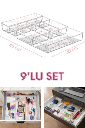 9-teiliger Schubladen-Organizer – Badezimmer-Schmuck-Make-up-Organizer – Organizer-Organizer - 2