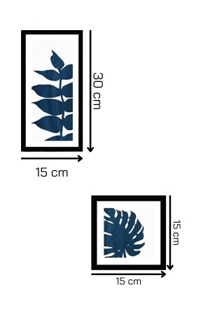 9-teiliges Wanddekor aus Holz – Malset mit blauen Blättern für Wohnzimmer, Wohnzimmer, Schlafzimmer, Küche, Eingangsbereich - 6