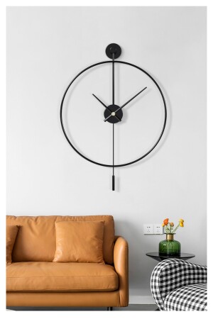 90 cm schwarzer Tiktok – schwarzer 35 cm Stunden- und Minutenzeiger, moderne dekorative Metall-Wanduhr Metaxxx40Gold - 4