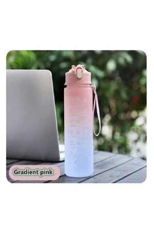 900 ml lila Motivationsflasche, niedliche Trinkflasche für Kinder, Bpa-freie Wasserflasche - 1