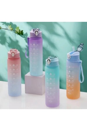 900 ml lila Motivationsflasche, niedliche Trinkflasche für Kinder, Bpa-freie Wasserflasche - 5