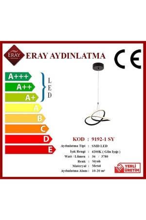 9192-1 Siyah Tekli Led Avize 9192-1 SY - 4