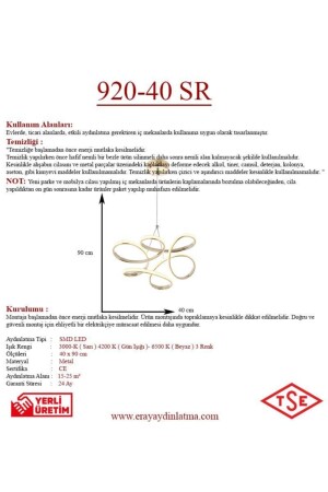 920-40 Led Gelber Kronleuchter 920-40 SR - 5