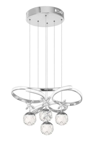 9225-40 KR 4-Kugel-LED-Kronleuchter aus Chrom - 1