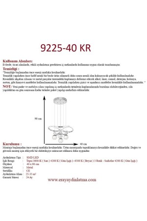 9225-40 KR 4 Toplu Krom Led Avize - 4