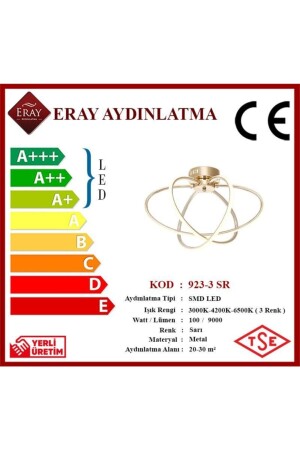 923-3 3 LED Gelber Kronleuchter 923-3 SR - 5