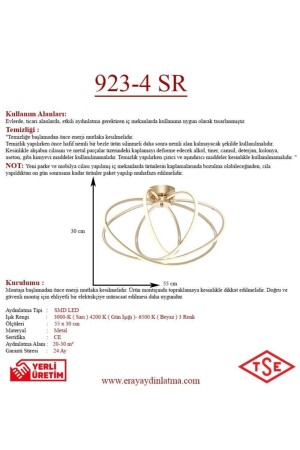 923-4 4 LED Gelber Kronleuchter 923-4 SR - 6