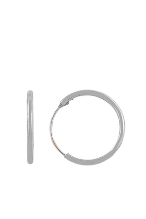 925 Ayar Gümüş 14 Mm Halka Küpe - Söğütlü Silver