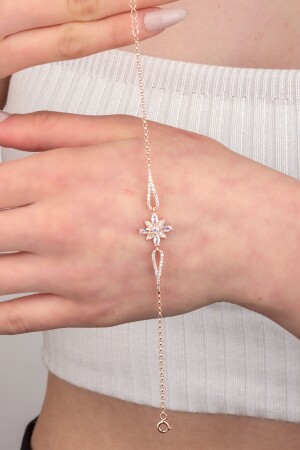 925 Ayar Gümüş Doç Zincirli Umut Çiçeği Bileklik - Miavi Silver