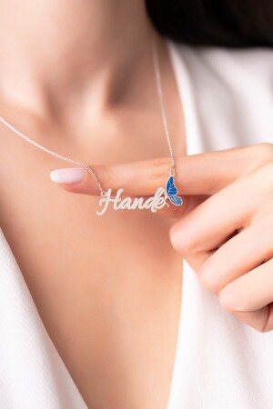 925 Ayar Gümüş Mineli Melek-Peri Tasarımlı İsim Kolye MIALS95 - Mialosi